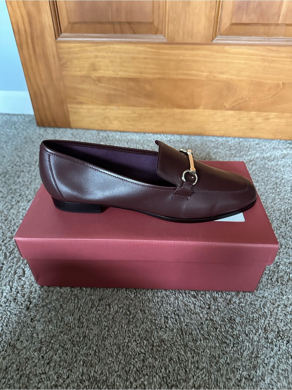 Maeve Burgundy Horsebit Loafers